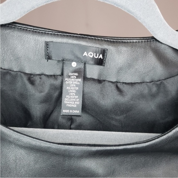 NWOT Aqua Faux Leather Puff Sleeve Top - Picture 4 of 4